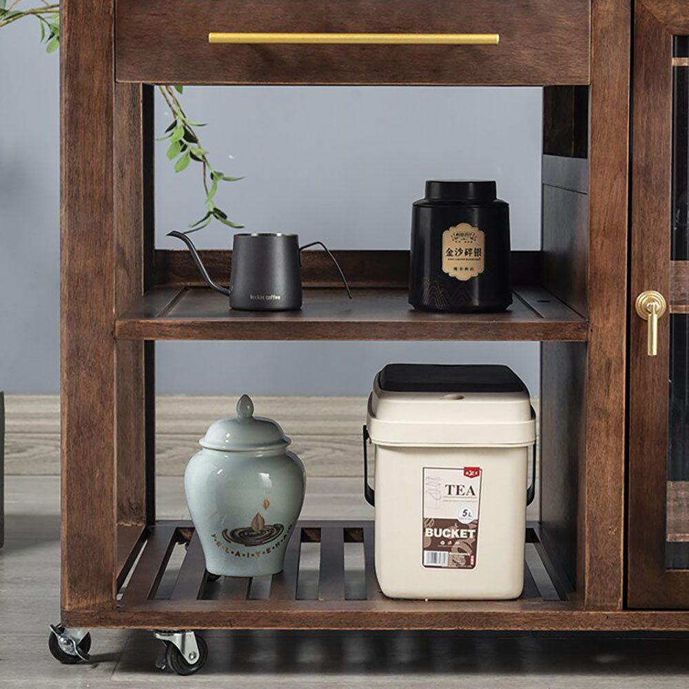 Extendable Walnut Movable Tea Table