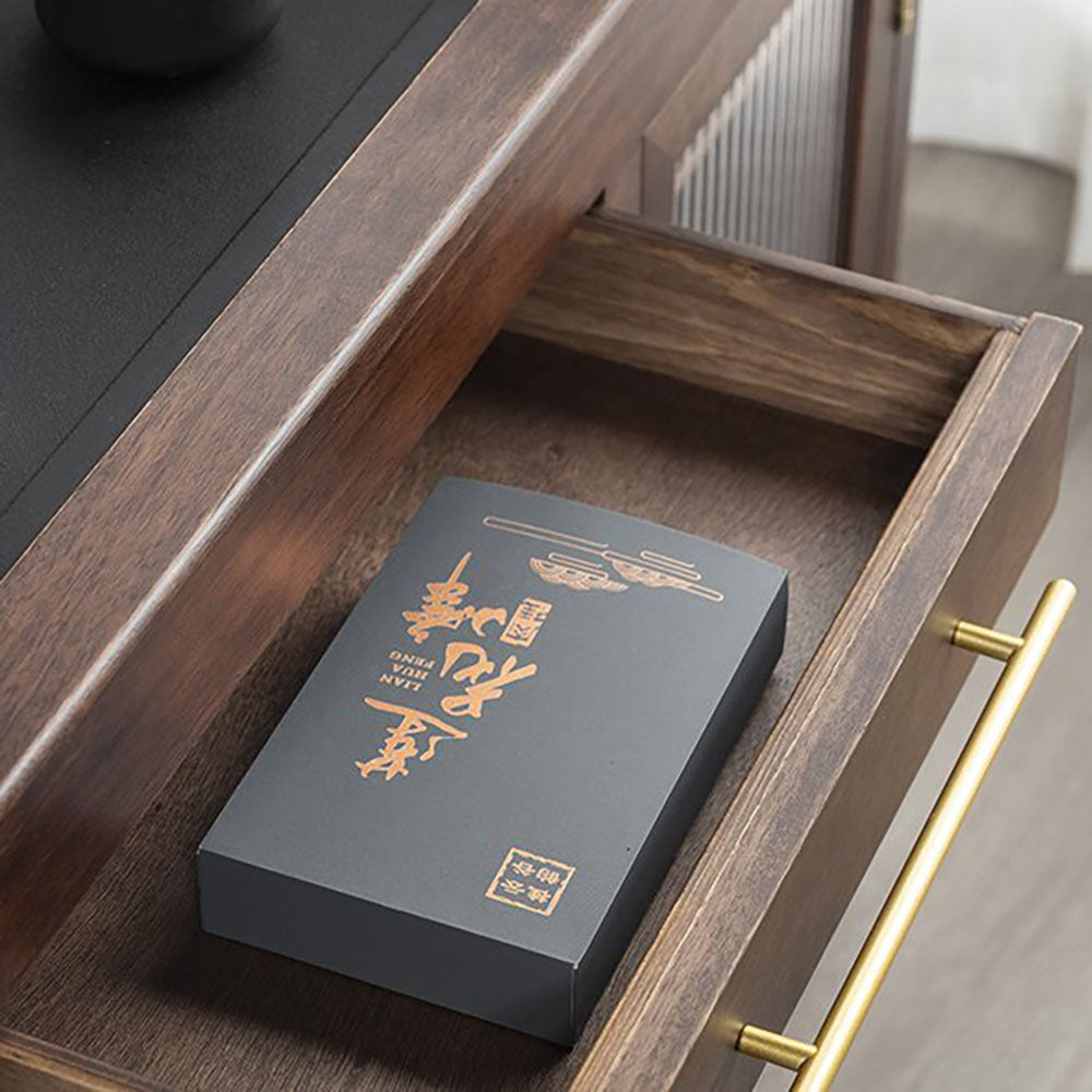 Extendable Walnut Movable Tea Table