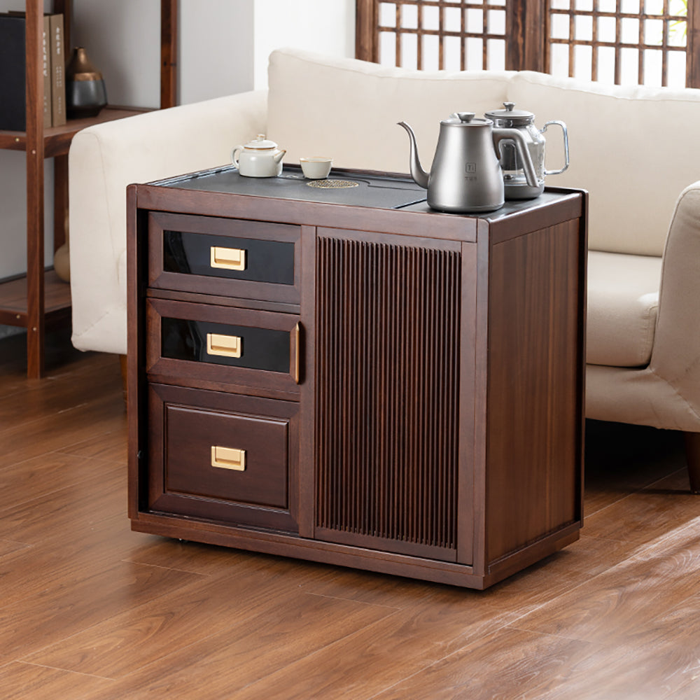 Walnut Integrated Movable Tea Table