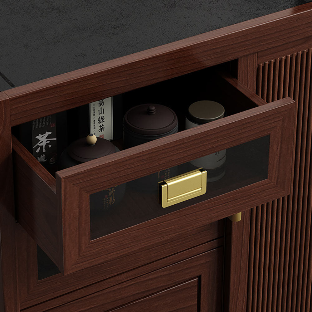 Walnut Integrated Movable Tea Table