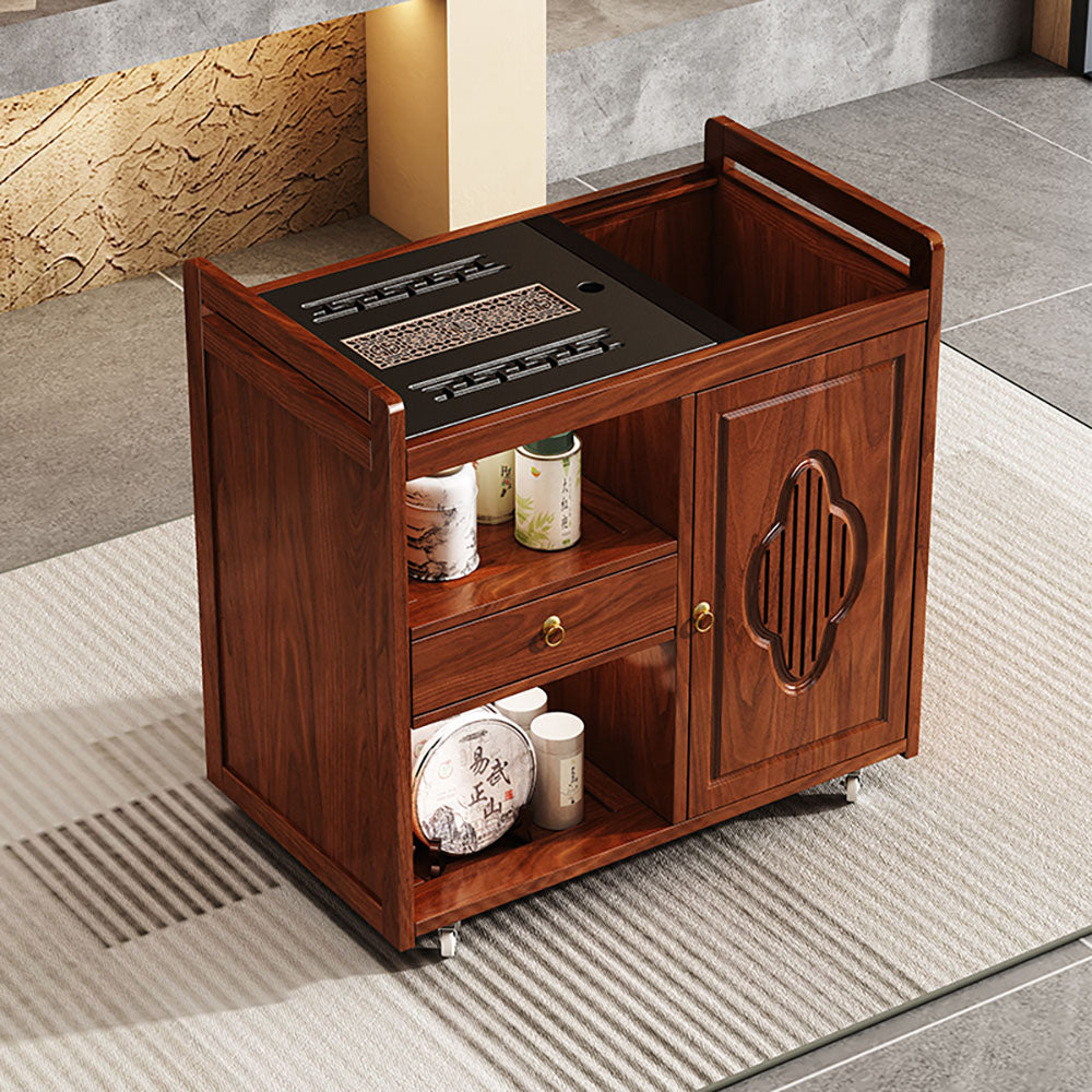 Multi-functional Moso Bamboo Movable Tea Table