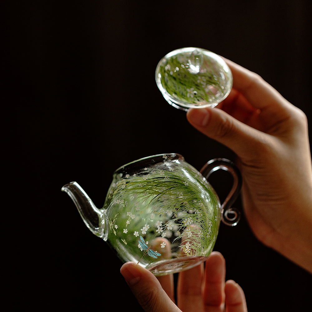 Flower Borosilicate Glass Teapot