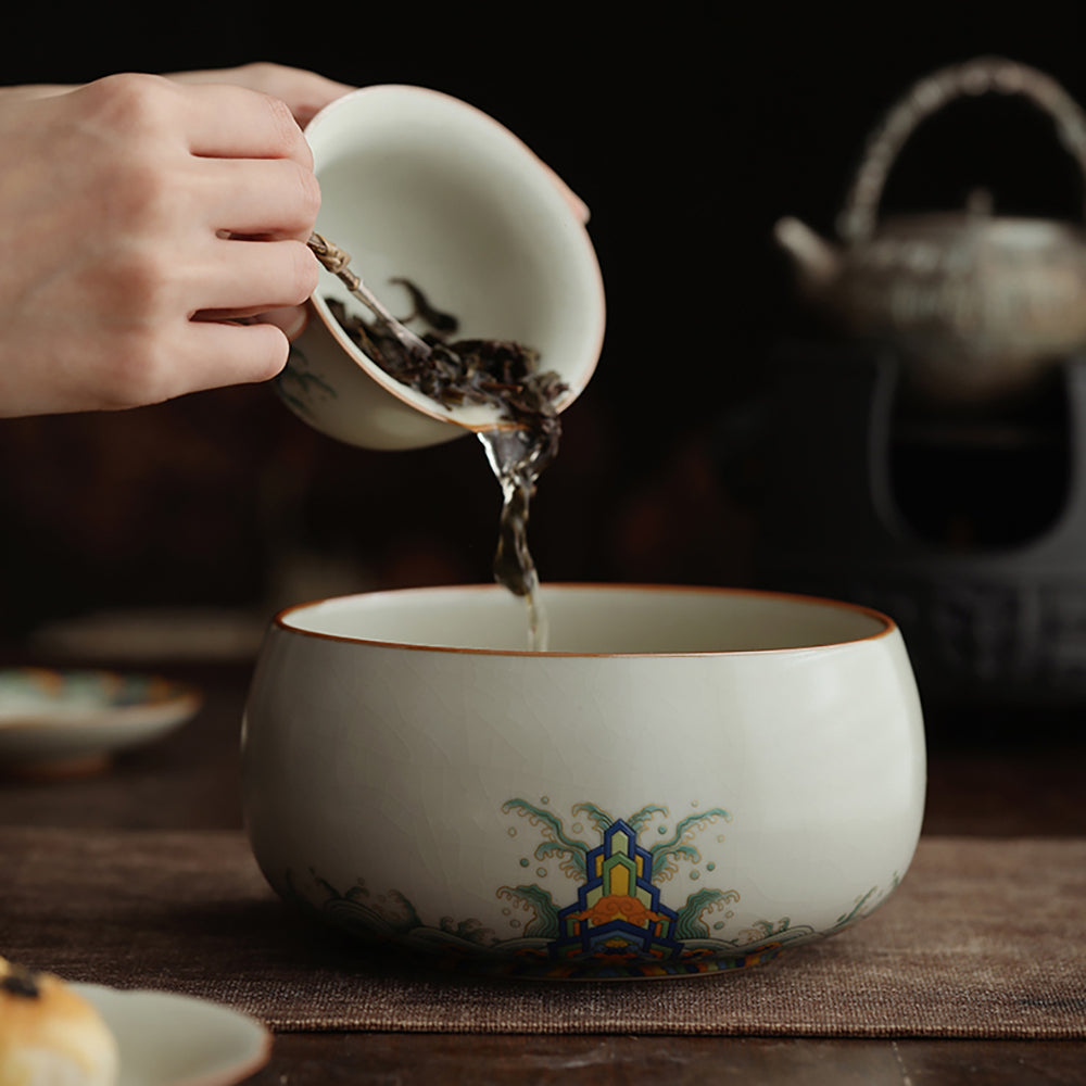 Waves And Cliffs Ruyao Porcelain Tea Washer