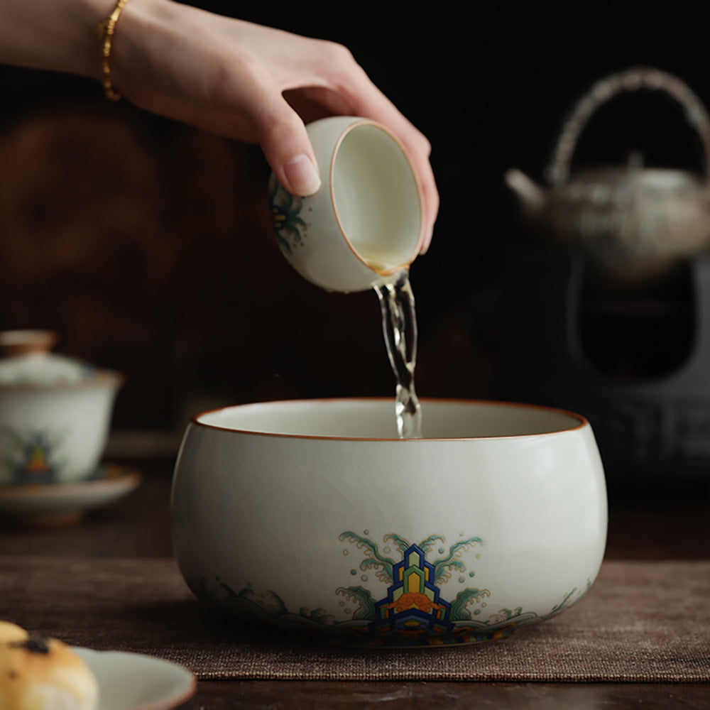 Waves And Cliffs Ruyao Porcelain Tea Washer