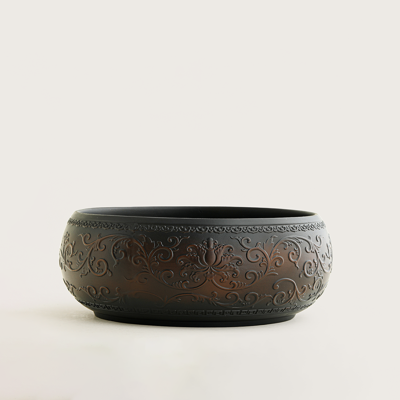 Entwined Lotus Purple Pottery Tea Washer