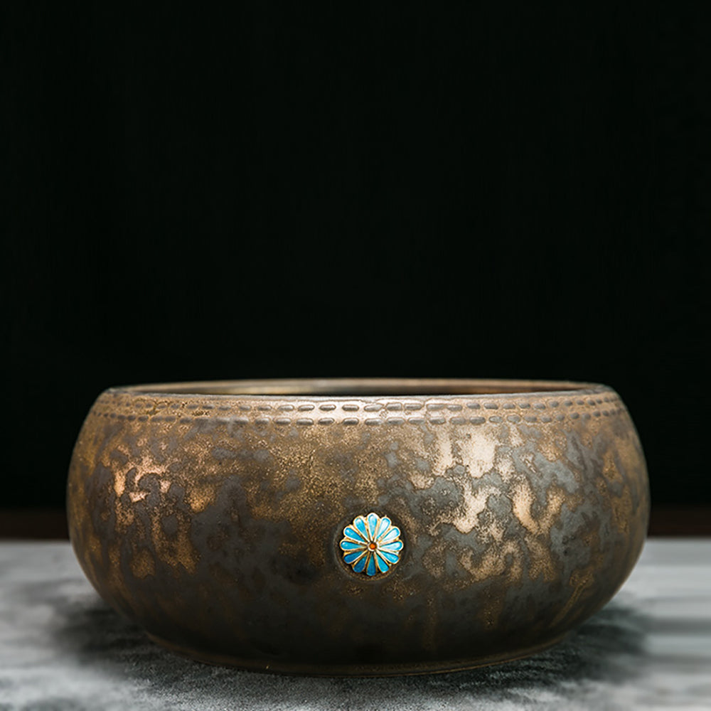 Enamel Daisy Coarse Pottery Tea Washer