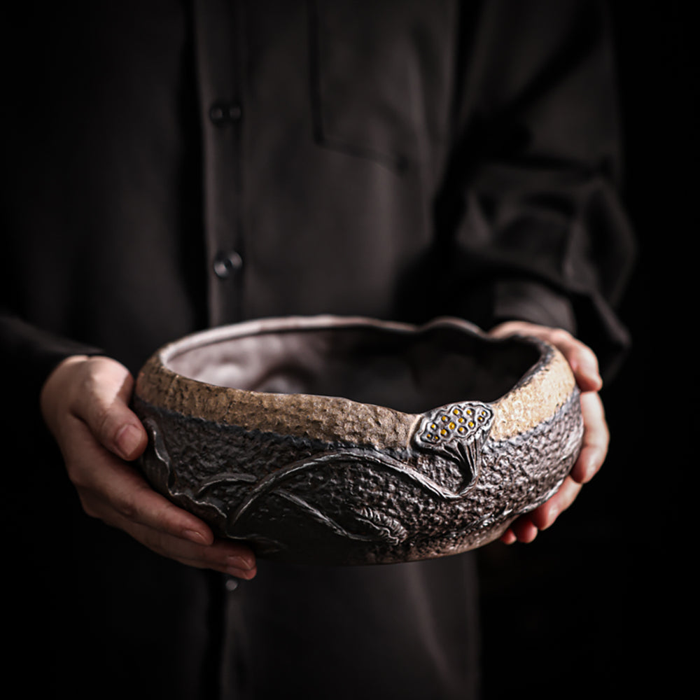 Lotus Coarse Pottery Tea Washer