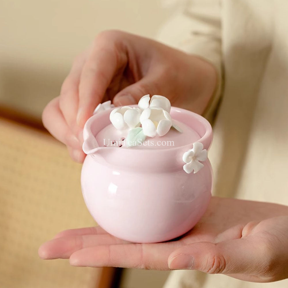 Pink Porcelain Jasmine Travel Tea Set