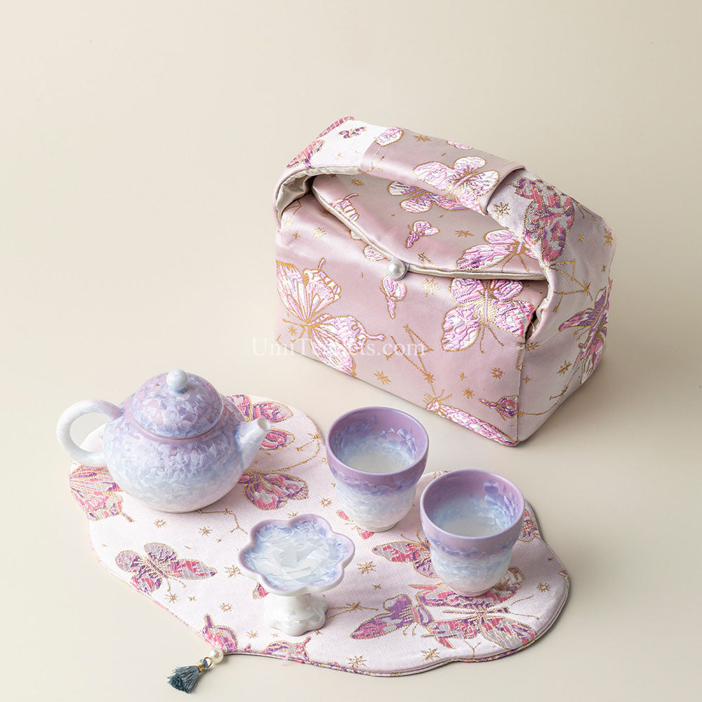 Purple Ruyao Porcelain Travel Tea Set