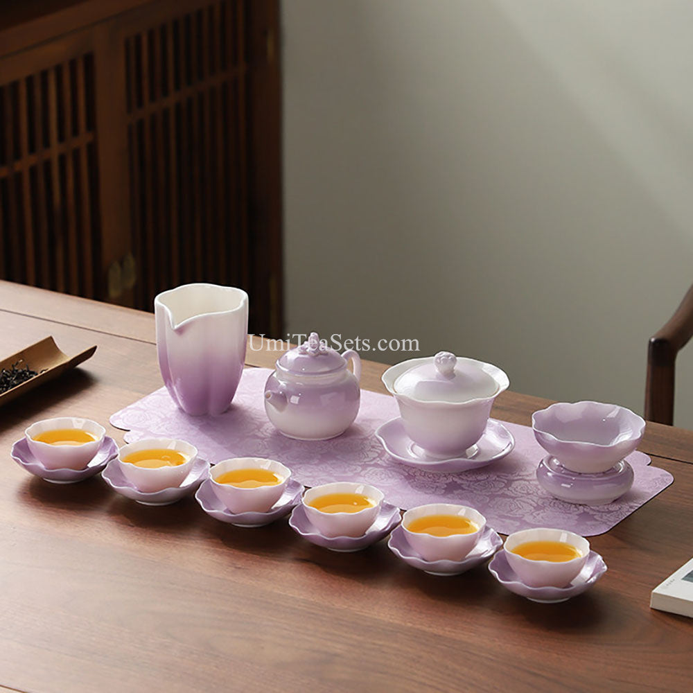 Gradient Purple Porcelain Tea Set