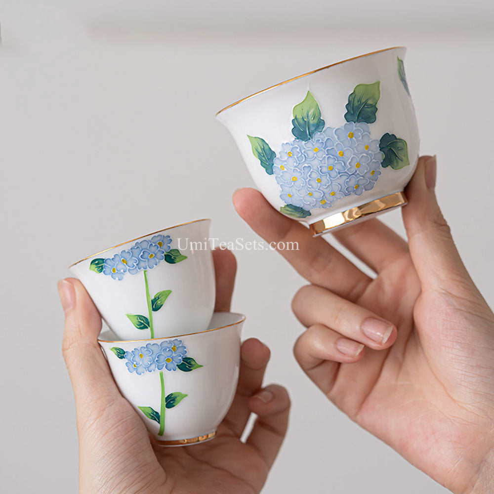 Blue Hydrangea Porcelain Tea Set
