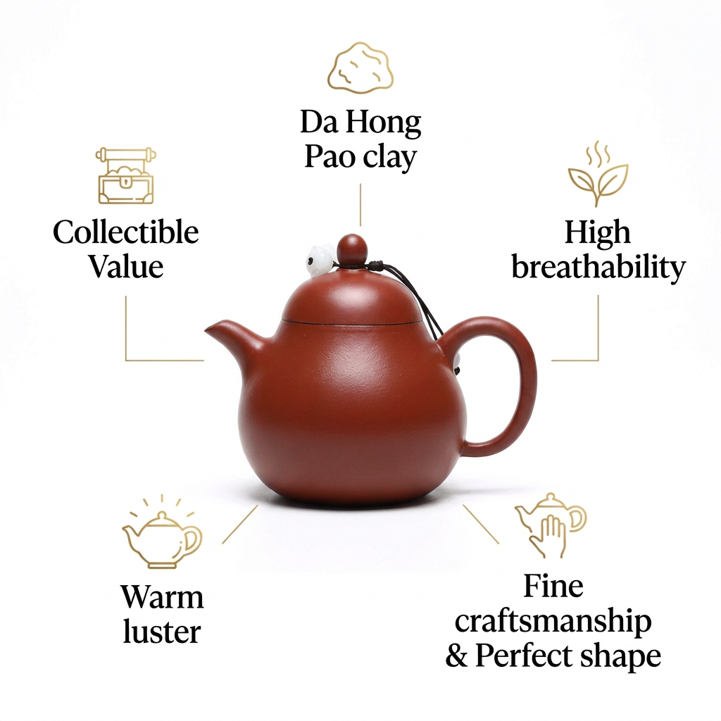 Yixing Da Hong Pao Clay Pear Teapot