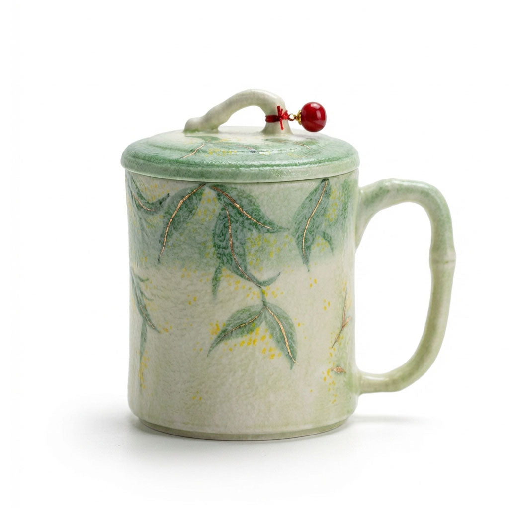 Bamboo Osmanthus Ceramic Tea Cup With Infuser