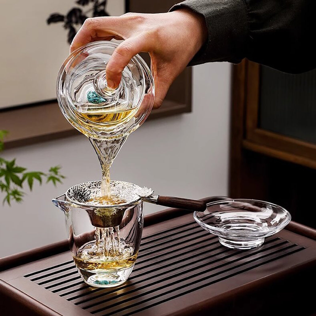 Turquoise High Borosilicate Glass Gaiwan Tea Set