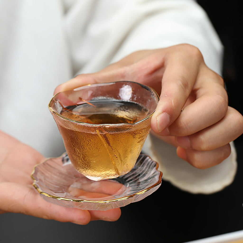 Plum Blossom Ice-Textured Glass Tea Set