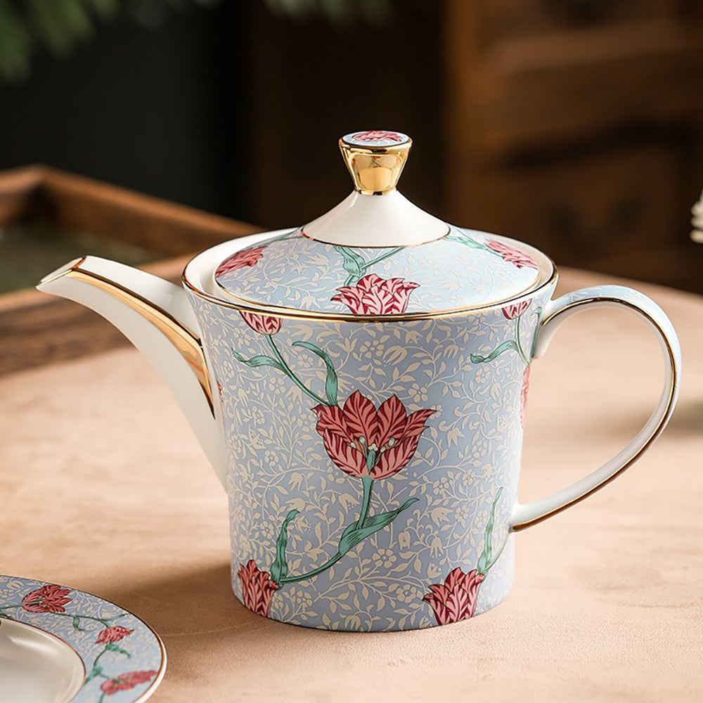 Light Blue Tulip Fine Bone China Tea Set