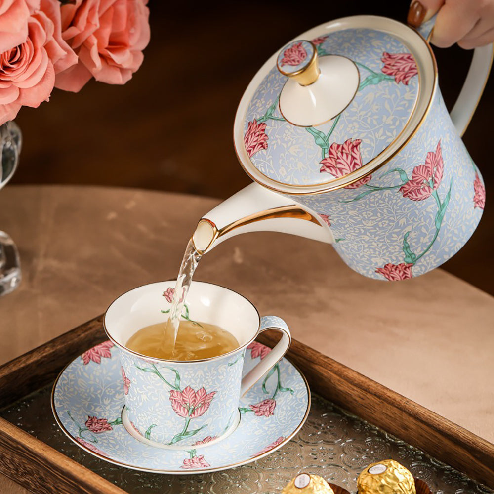 Light Blue Tulip Fine Bone China Tea Set