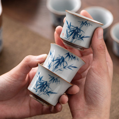 Chinese Hand Drawing Orchid Tea Set
