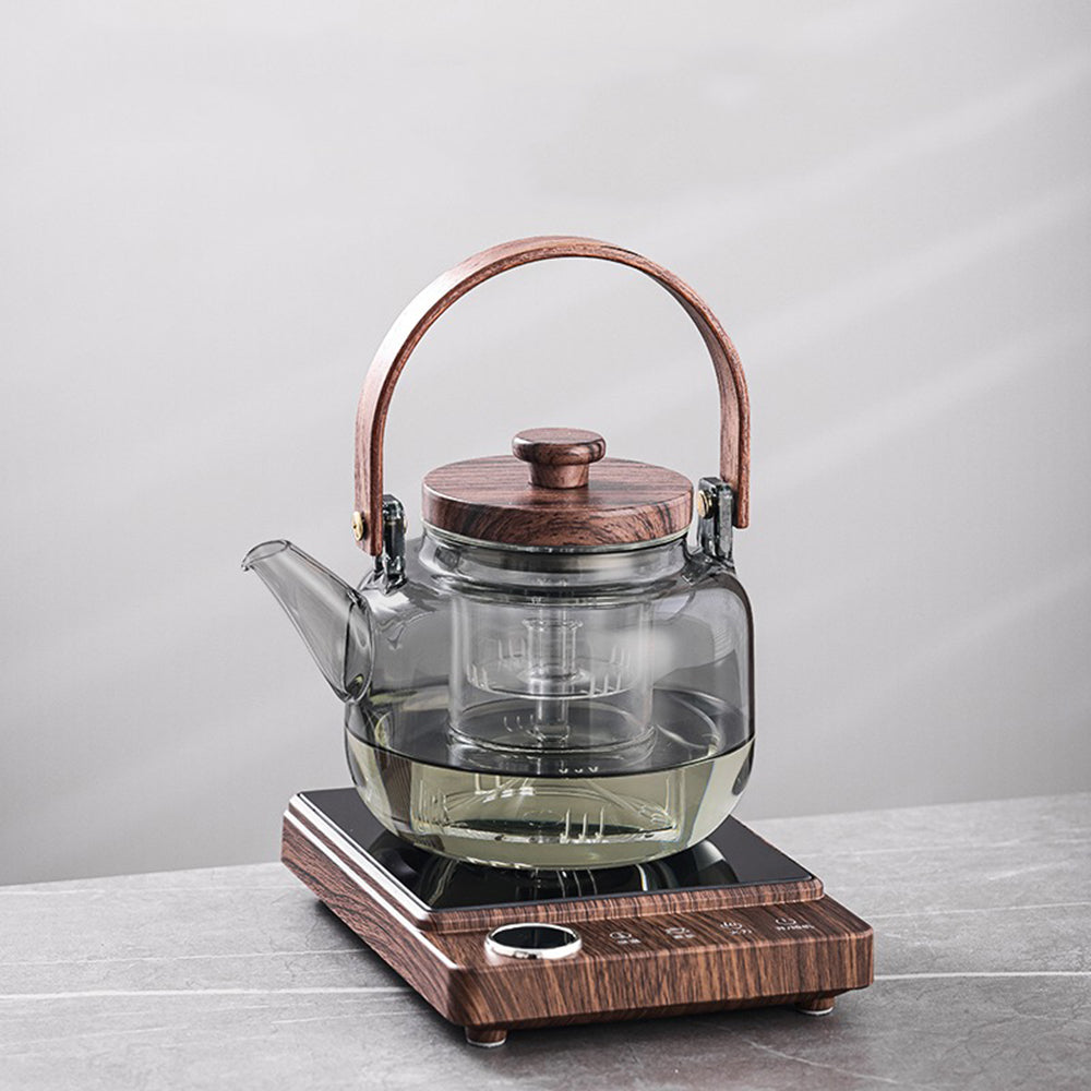 Ink Glass Tea Set With Induction Warmer