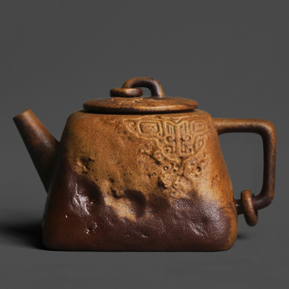 Chinese Sanxingdui Totem Square Teapot