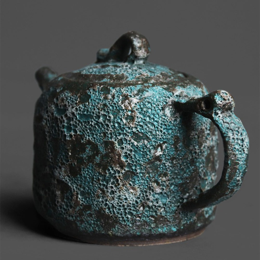 Chinese Vintage Bronze Wormhole Teapot