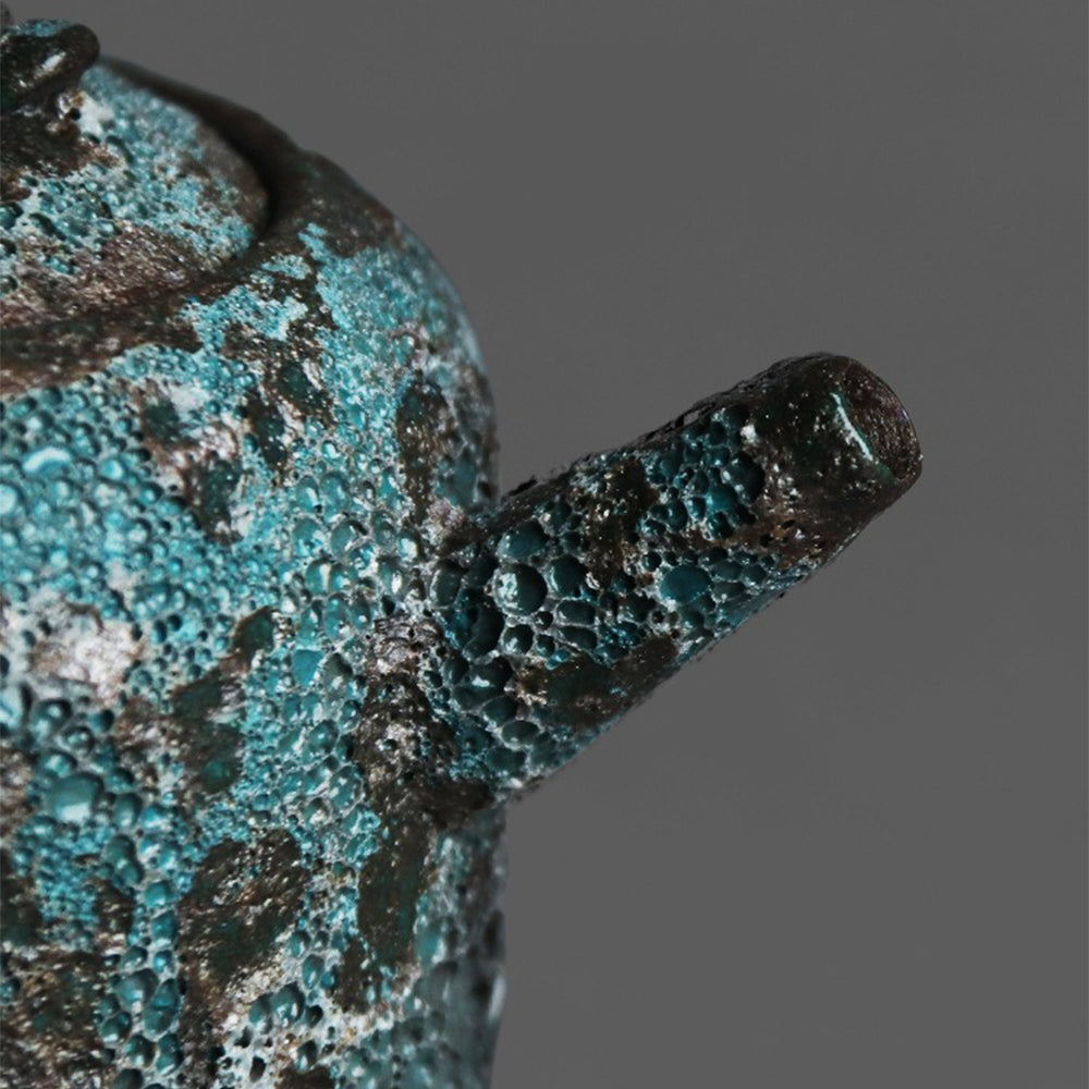Chinese Vintage Bronze Wormhole Teapot