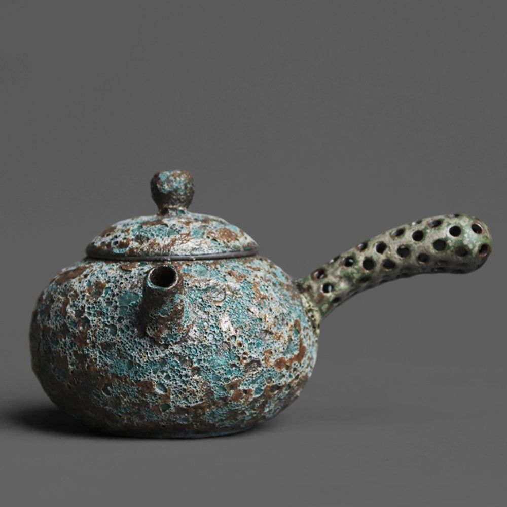 Japanese Kyusu Bronze Wormhole Teapot