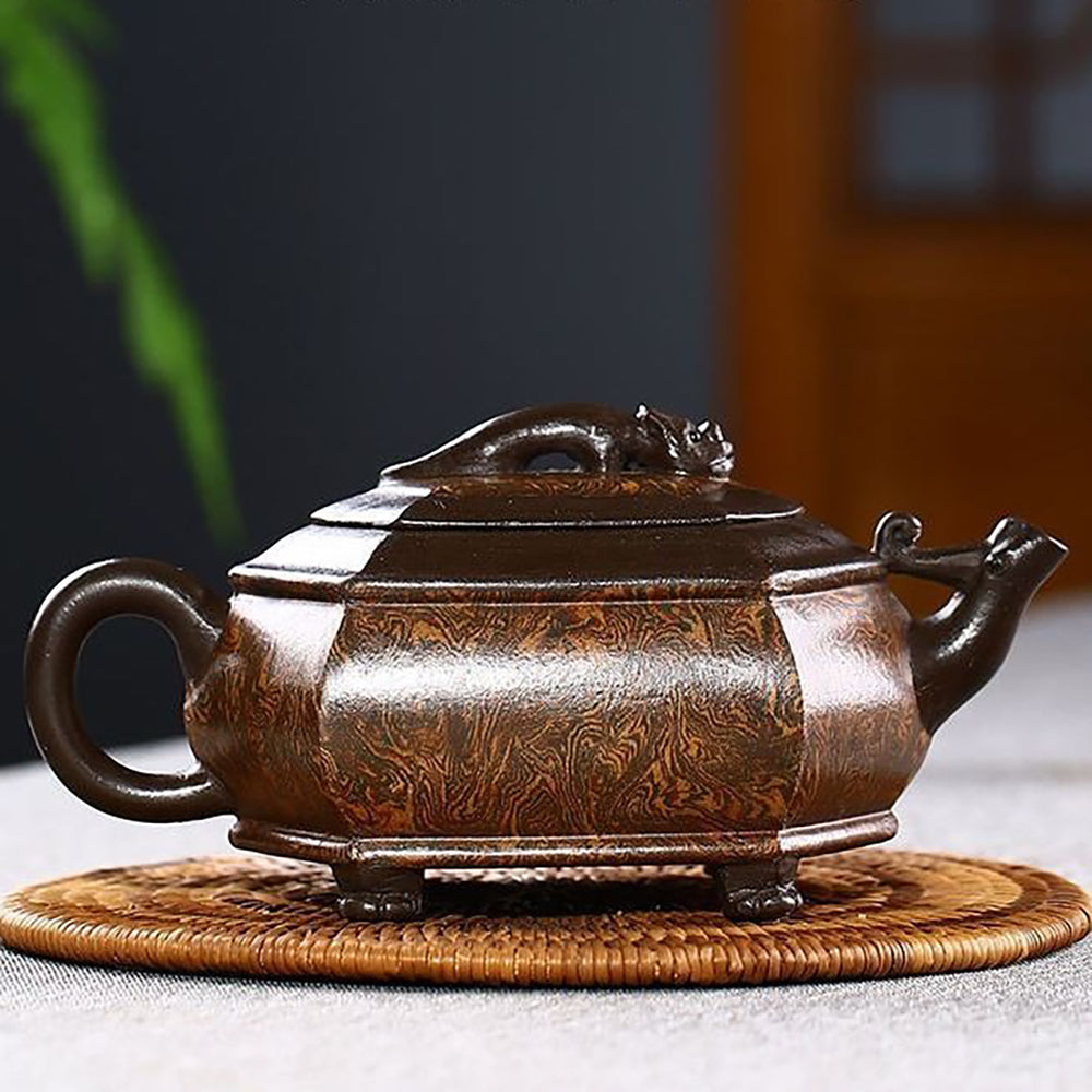Yixing Chi Long Dragon Hexagonal Teapot