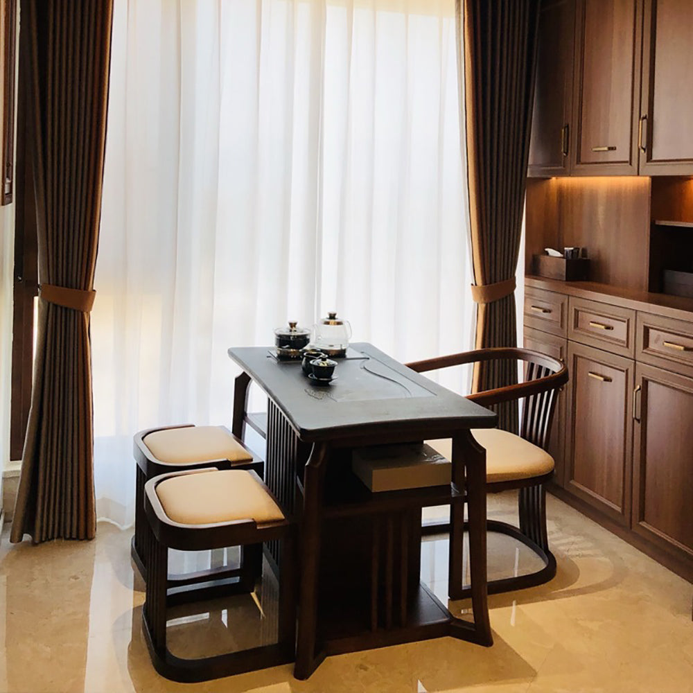 Black Gold Stone Panel Small Tea Table