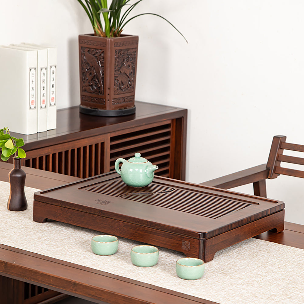Double Fish Bamboo Tea Tray