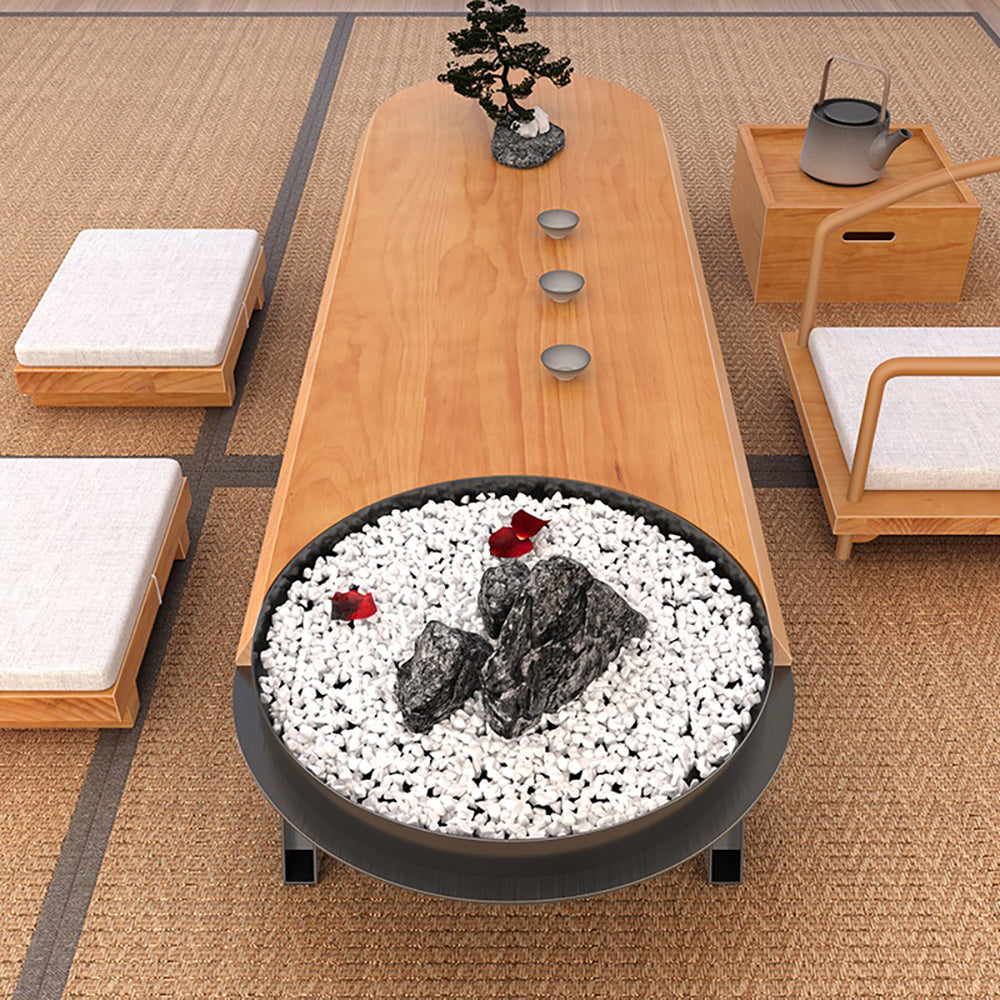 Japanese Pine Wood Tatami Tea Table Set