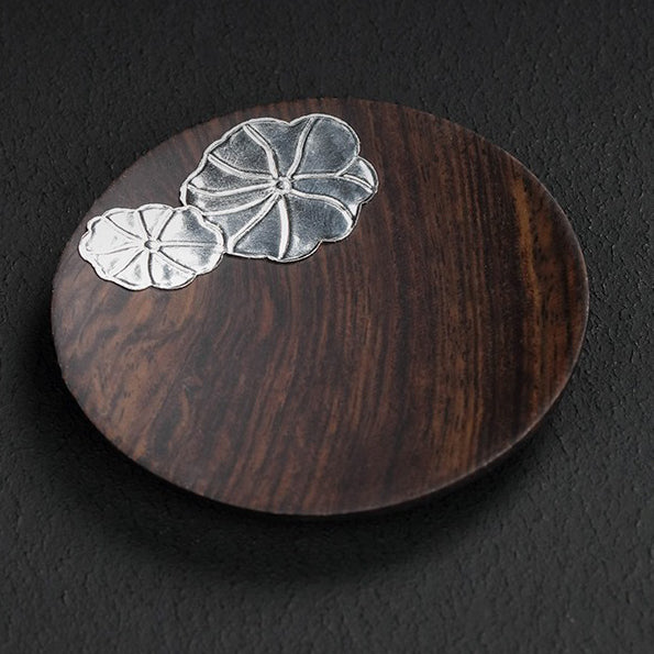 Peach Blossom Ebony Coaster Set