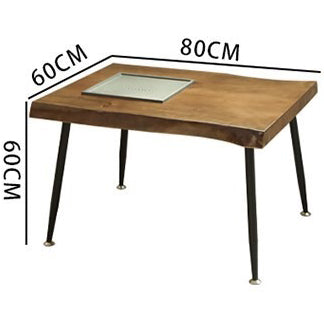 Mediterranean Minimalist Raw Wood Tea Table Set