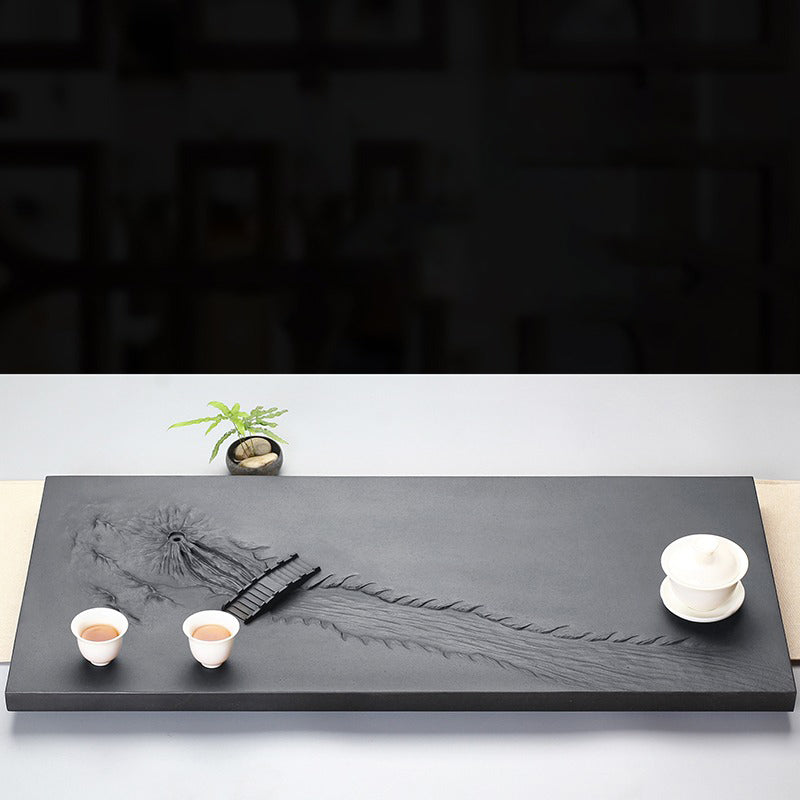 Black Stone Bridge And River Tea Tray