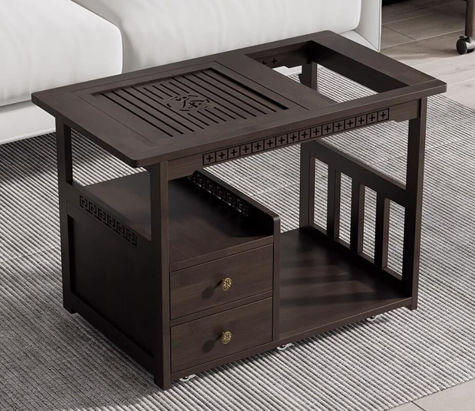 Multi-functional Movable Chinese Bamboo Tea Table
