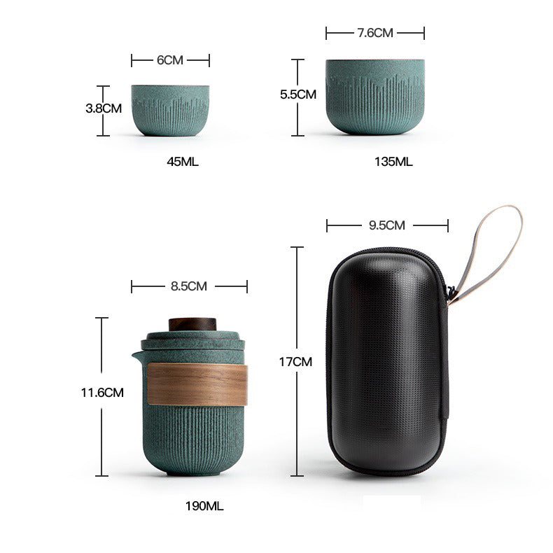 Bluestone Glazed Travel Tea Set