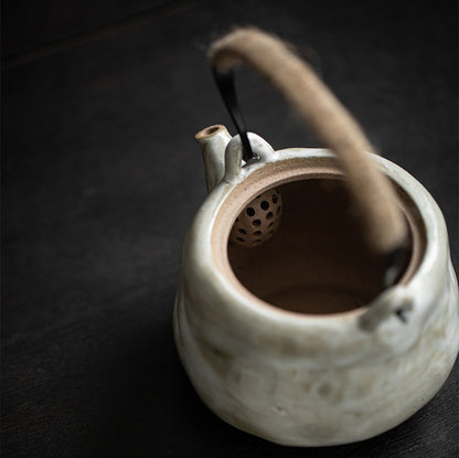 Japanese Handmade Coarse Pottery Teapot