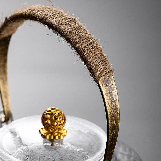 Rivet Pattern Thickened Glass Teapot