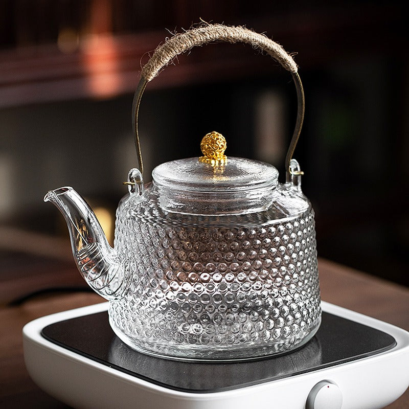 Rivet Pattern Thickened Glass Teapot
