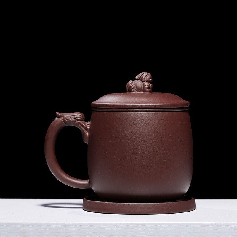 Purple Clay Dragon Tea Cup With Infuser