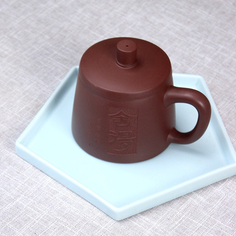 Purple Clay Willing Tea Cup With Infuser