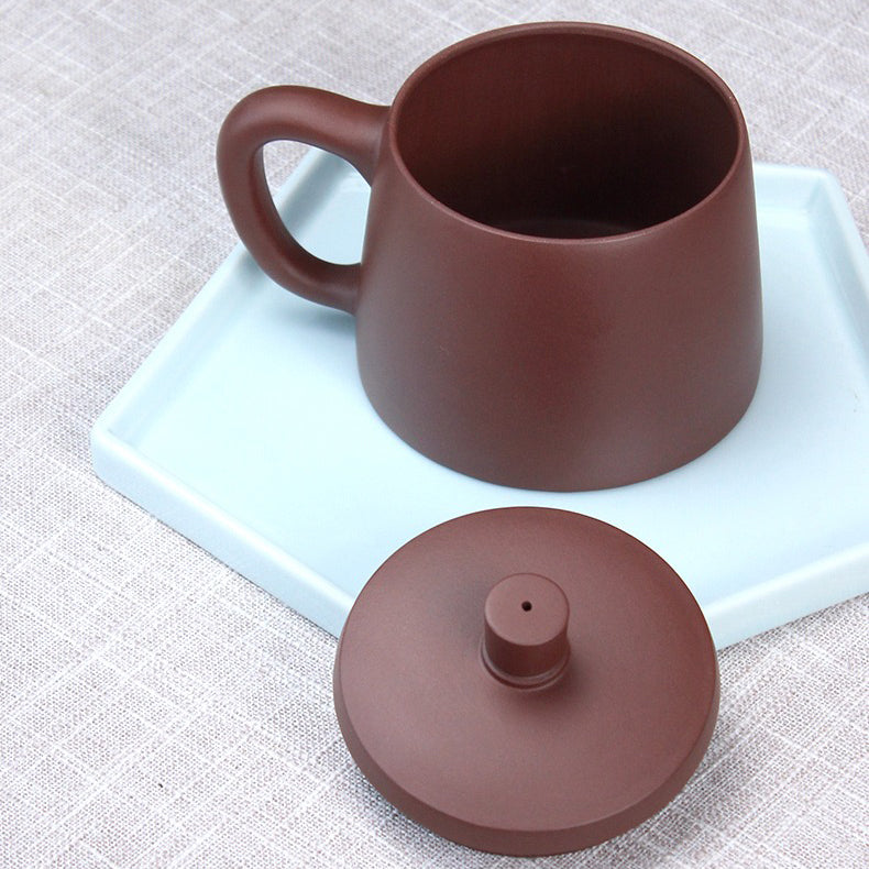 Purple Clay Willing Tea Cup With Infuser