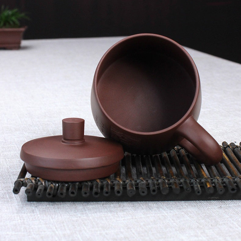 Purple Clay Willing Tea Cup With Infuser