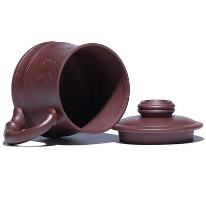 Purple Clay Bamboo Tea Cup With Infuser