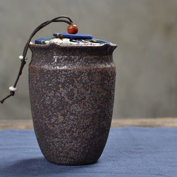 Iron Style Coarse Pottery Tea Caddy