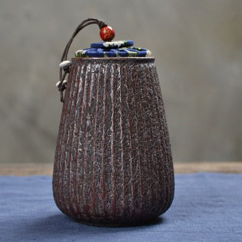 Iron Style Coarse Pottery Tea Caddy