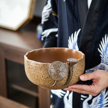 Handmade Coarse Pottery Lotus Tea Washer