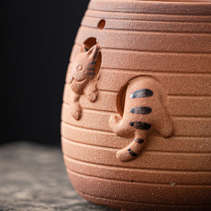 Cute Cat Coarse Pottery Tea Leaves Stove