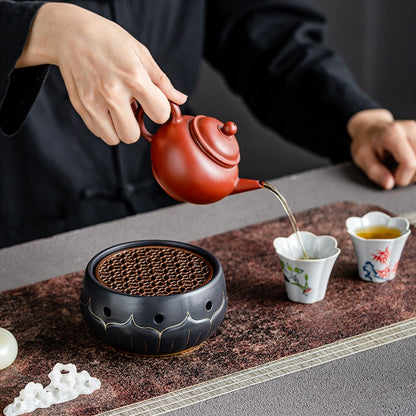 Black Ceramic Lotus Teapot Warmer