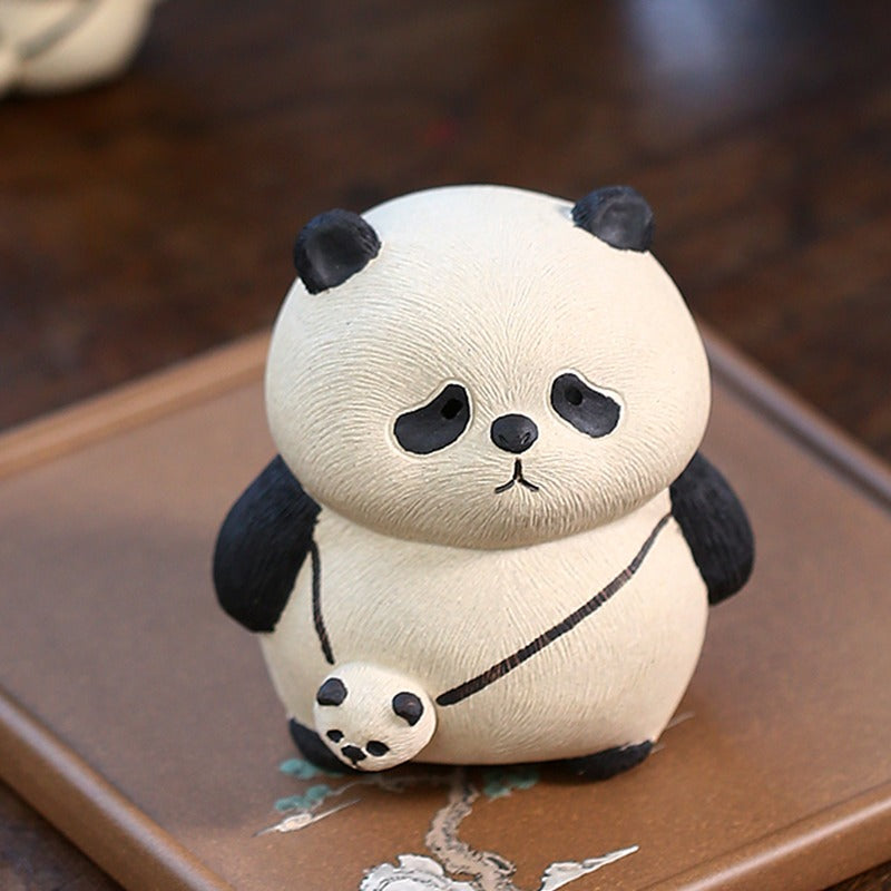 Handmade Clay Panda Tea Pet
